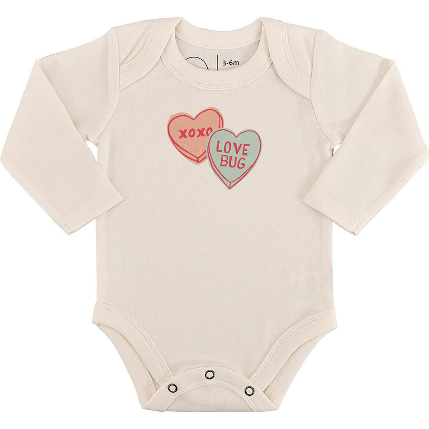 long sleeve graphic bodysuit | candy hearts
