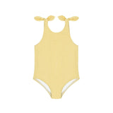 girls buttercream stripe tie knot one piece