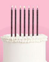 Midnight Sparkle Candles - 10 black glitter candles