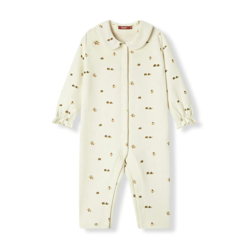 Lil' Mushroom Stretch Fleece Collar Jumpsuit