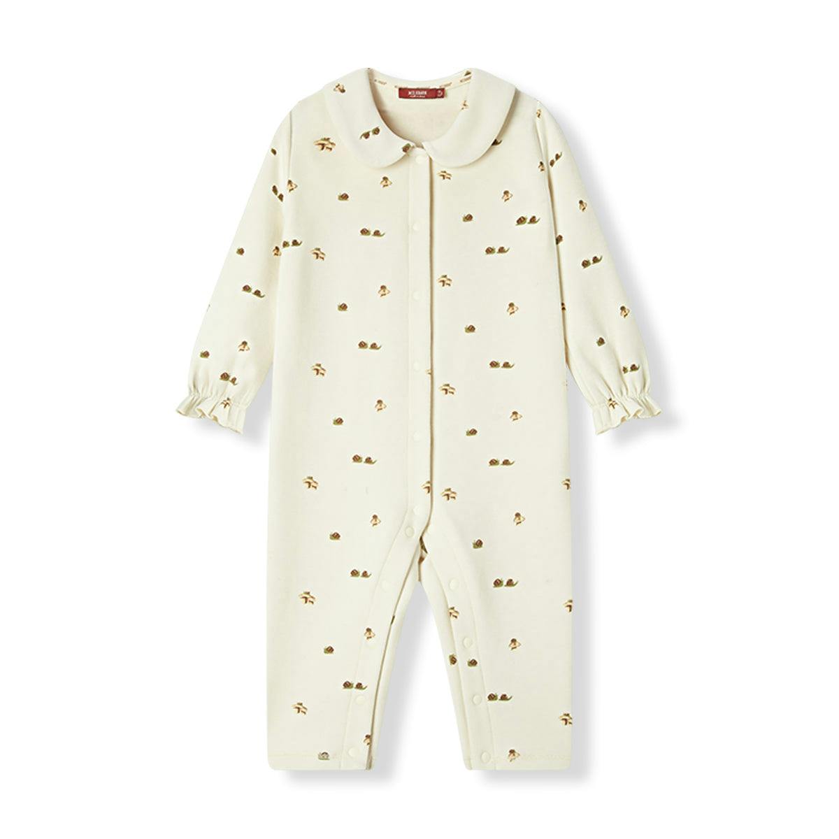 Lil' Mushroom Stretch Fleece Collar Jumpsuit