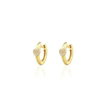 Heart Crystal Huggie Hoop Earrings