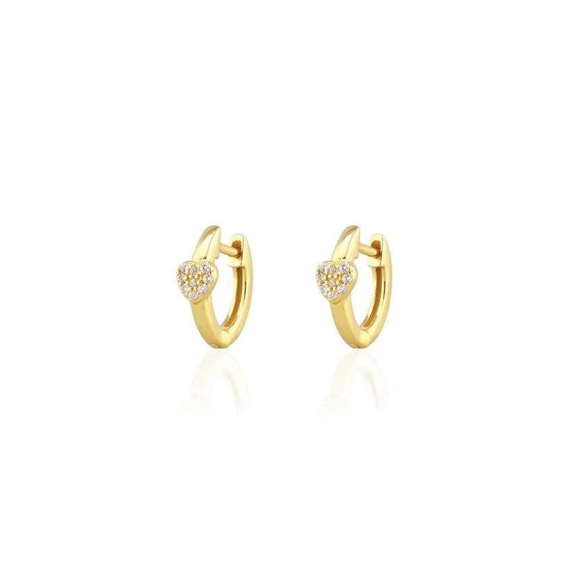 Heart Crystal Huggie Hoop Earrings