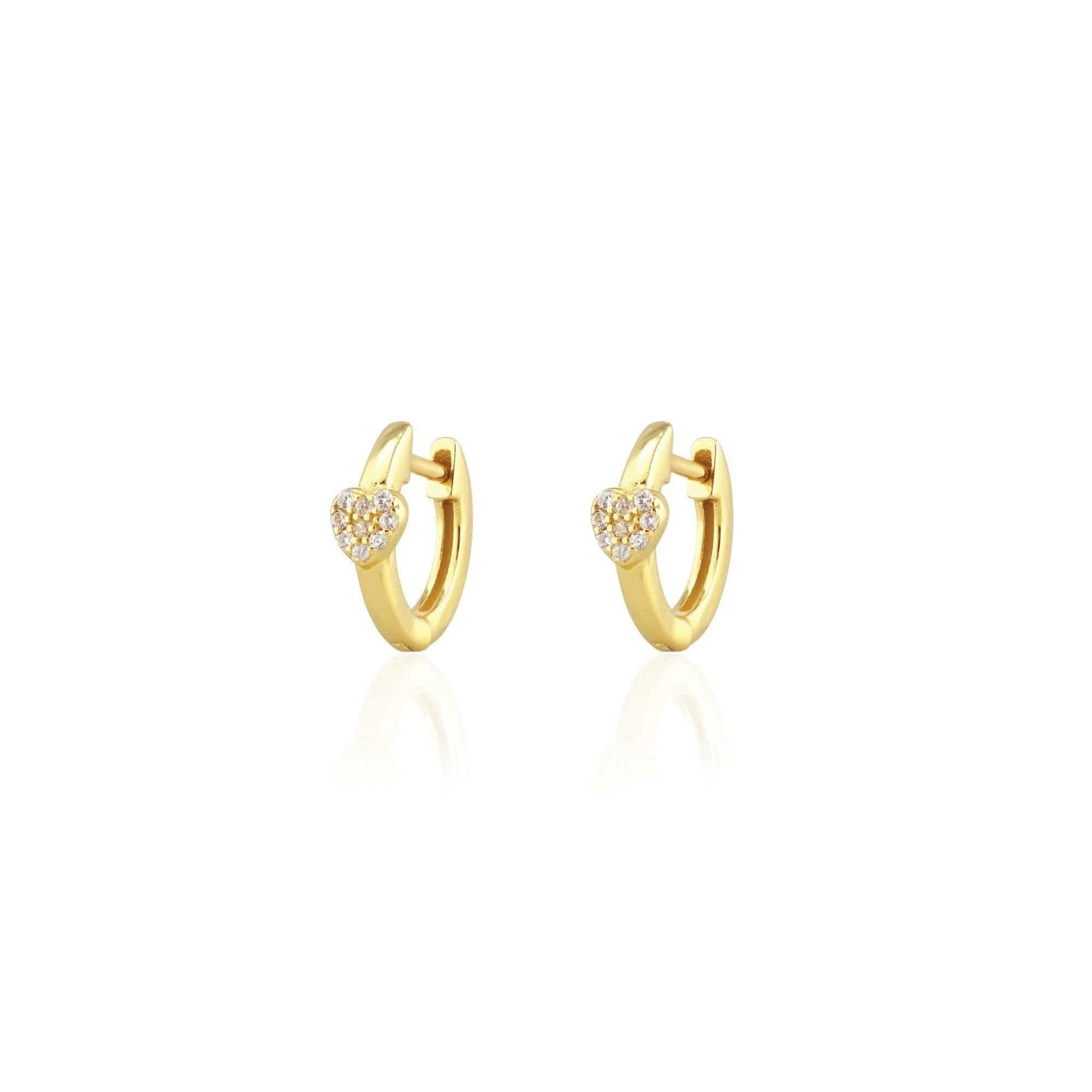 Heart Crystal Huggie Hoop Earrings
