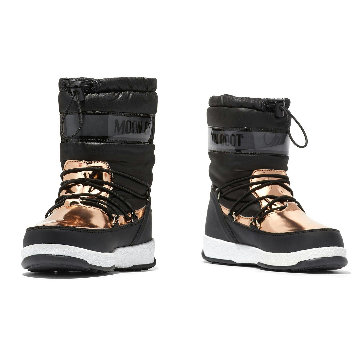 MOON BOOT Protecht Junior Black and Gold Nylon Boots