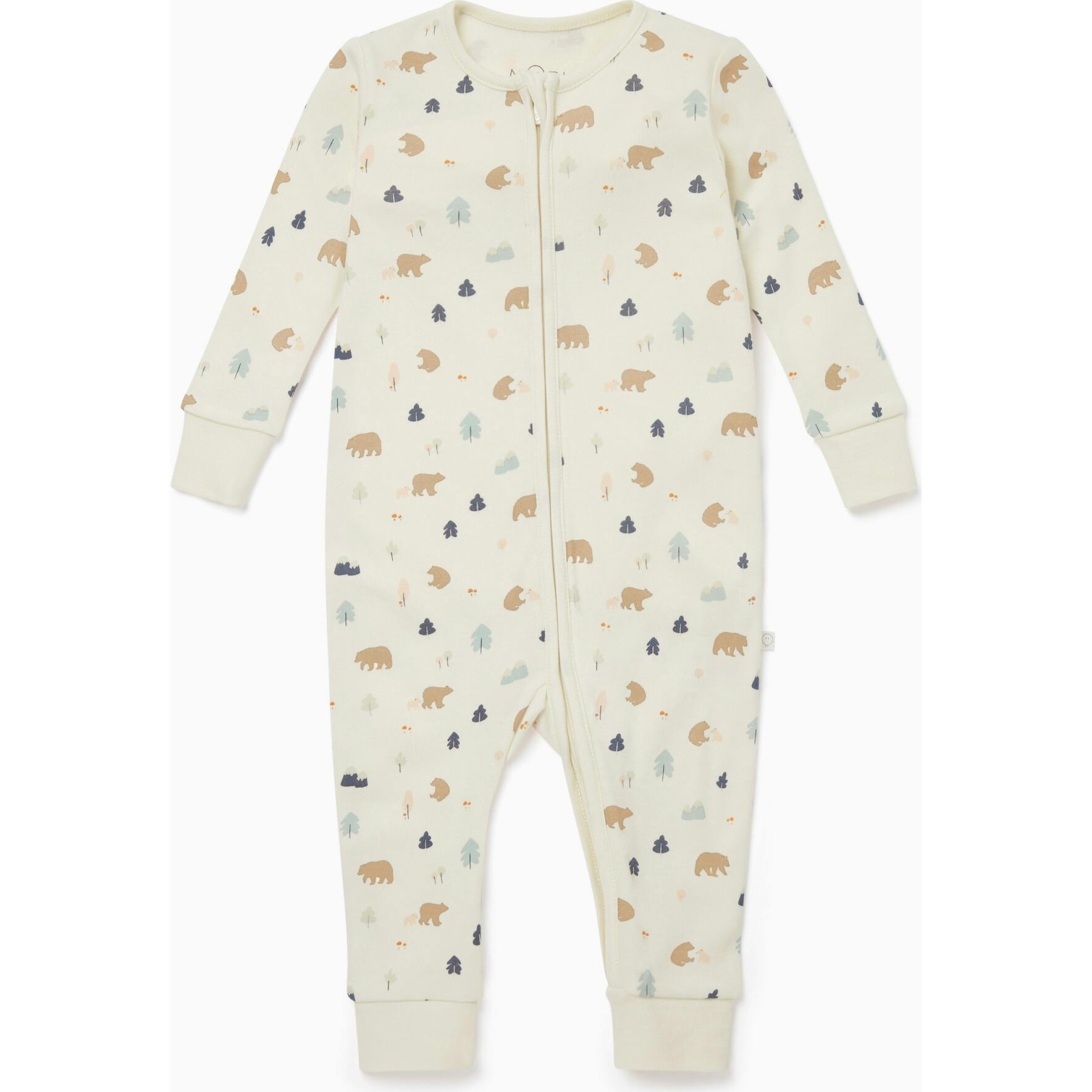 Bear Print Clever Zip Romper