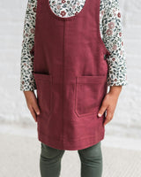 Alma Twill Jumper Dress Cranberry