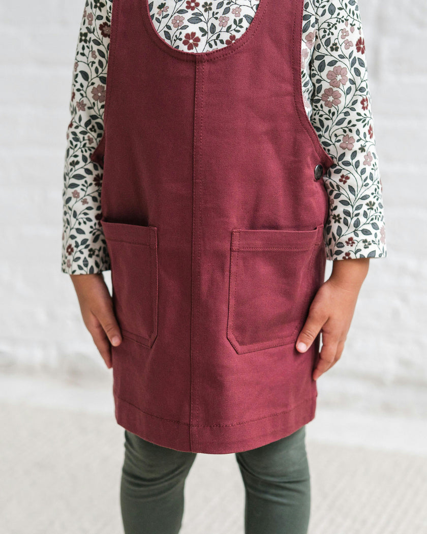 Alma Twill Jumper Dress - Olive