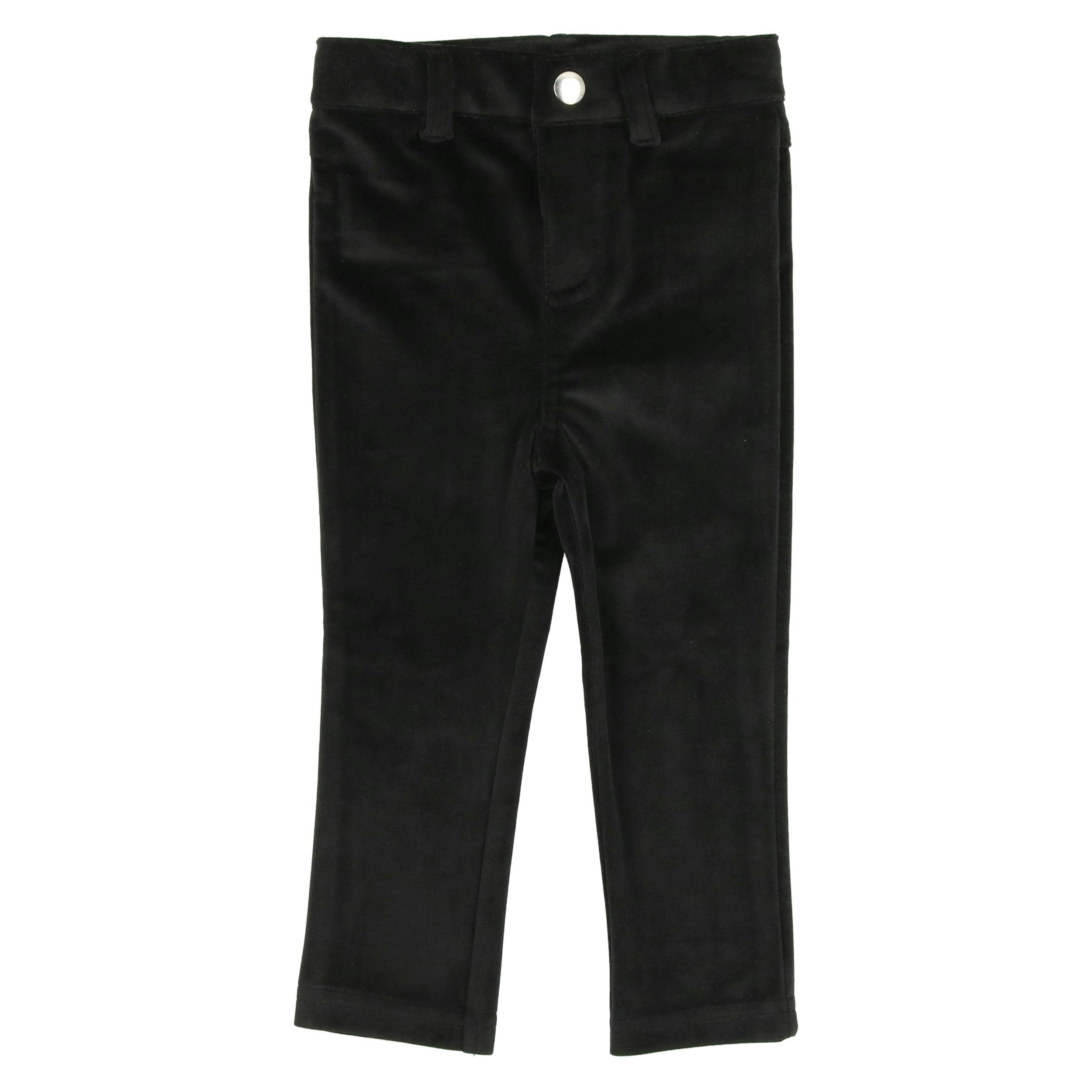 Boys Velour Straight Leg Dress Pants