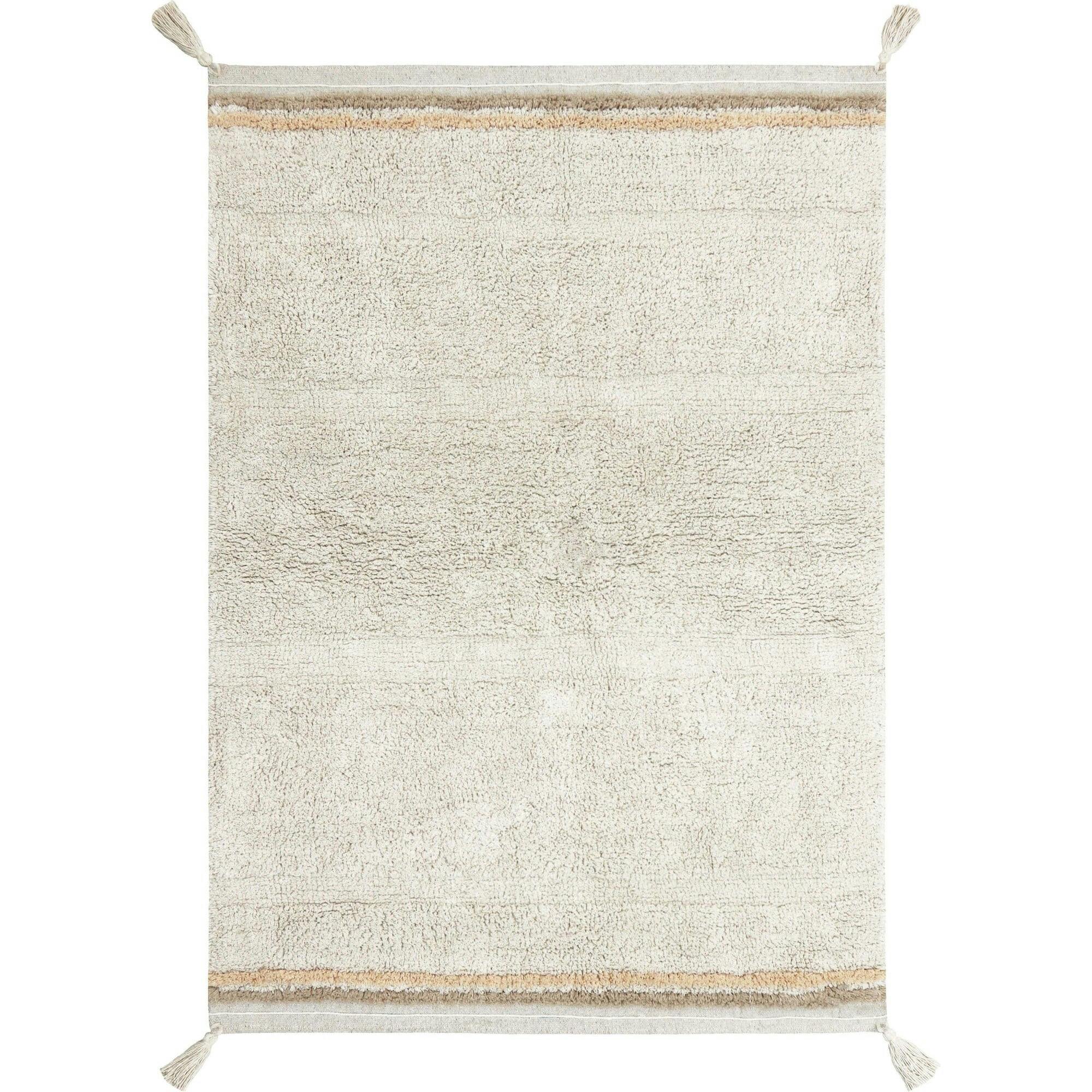 Washable Rug Bloom Natural, White