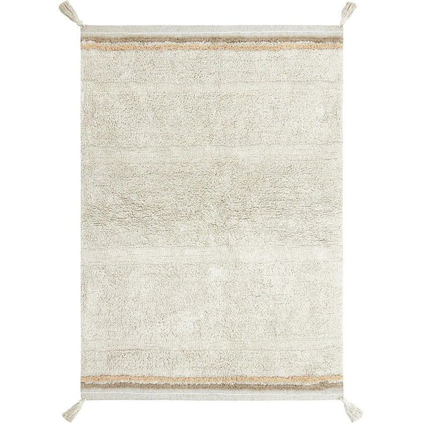 Washable Rug Bloom Natural, White