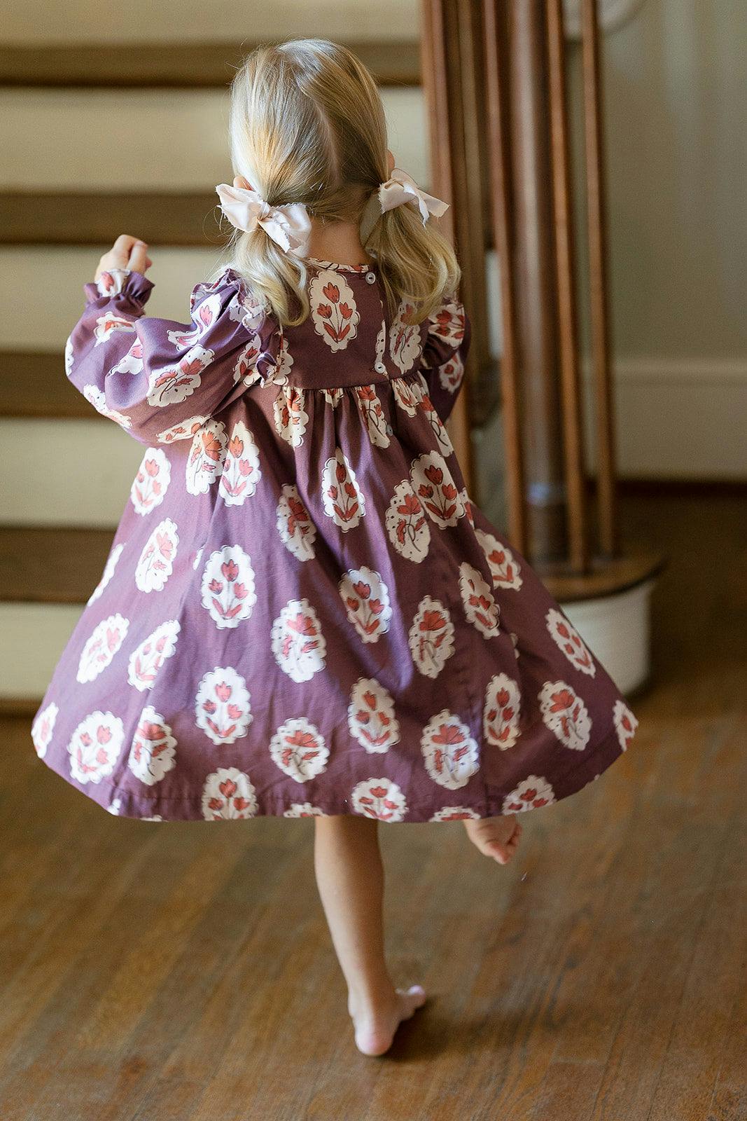 Britta Dress in Intaglio Maroon