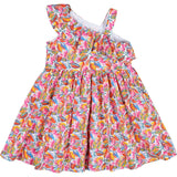 Leaf Print One Shoulder Dress