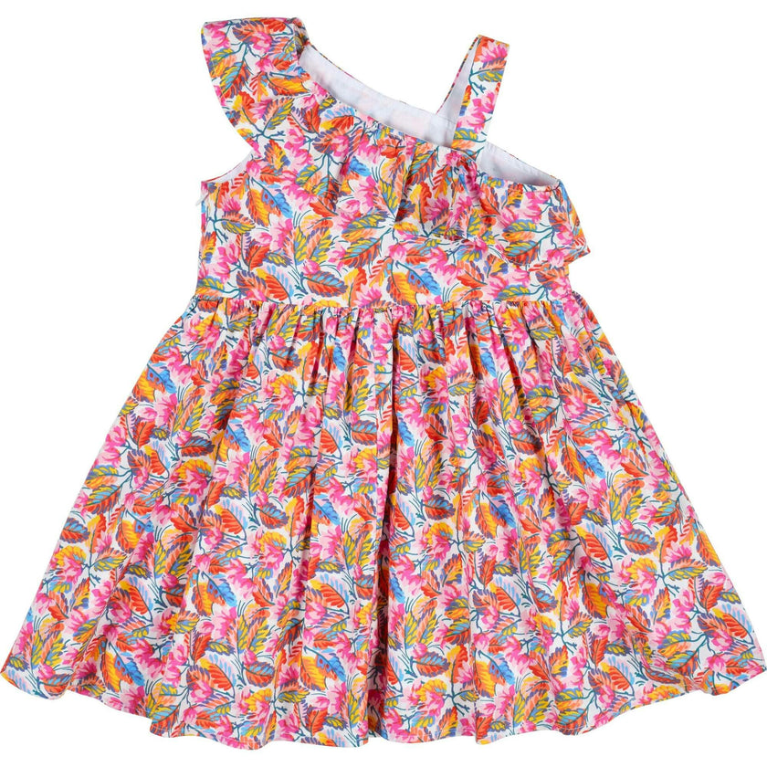Leaf Print One Shoulder Dress