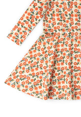 Petals Long Sleeve Spinny Dress, Multi