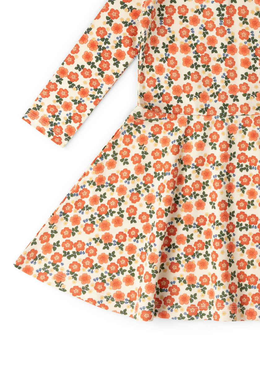 Petals Long Sleeve Spinny Dress, Multi