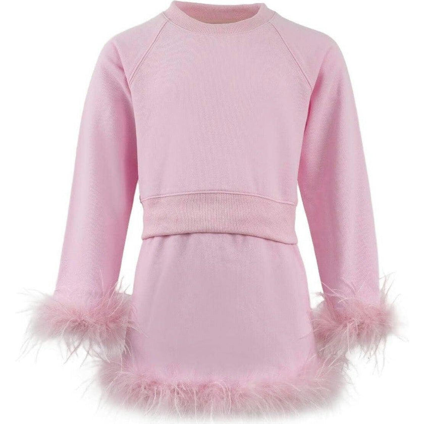 Pink Feather Sweat Suit