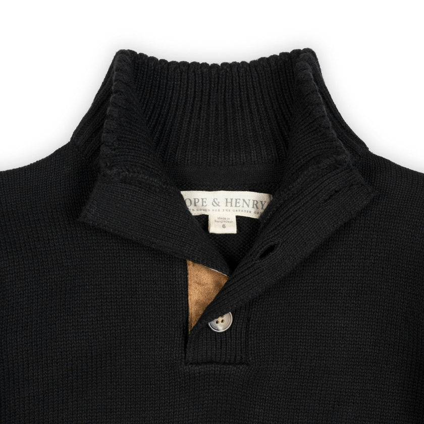 Organic Mock Neck Sleeve Stripe Sweater