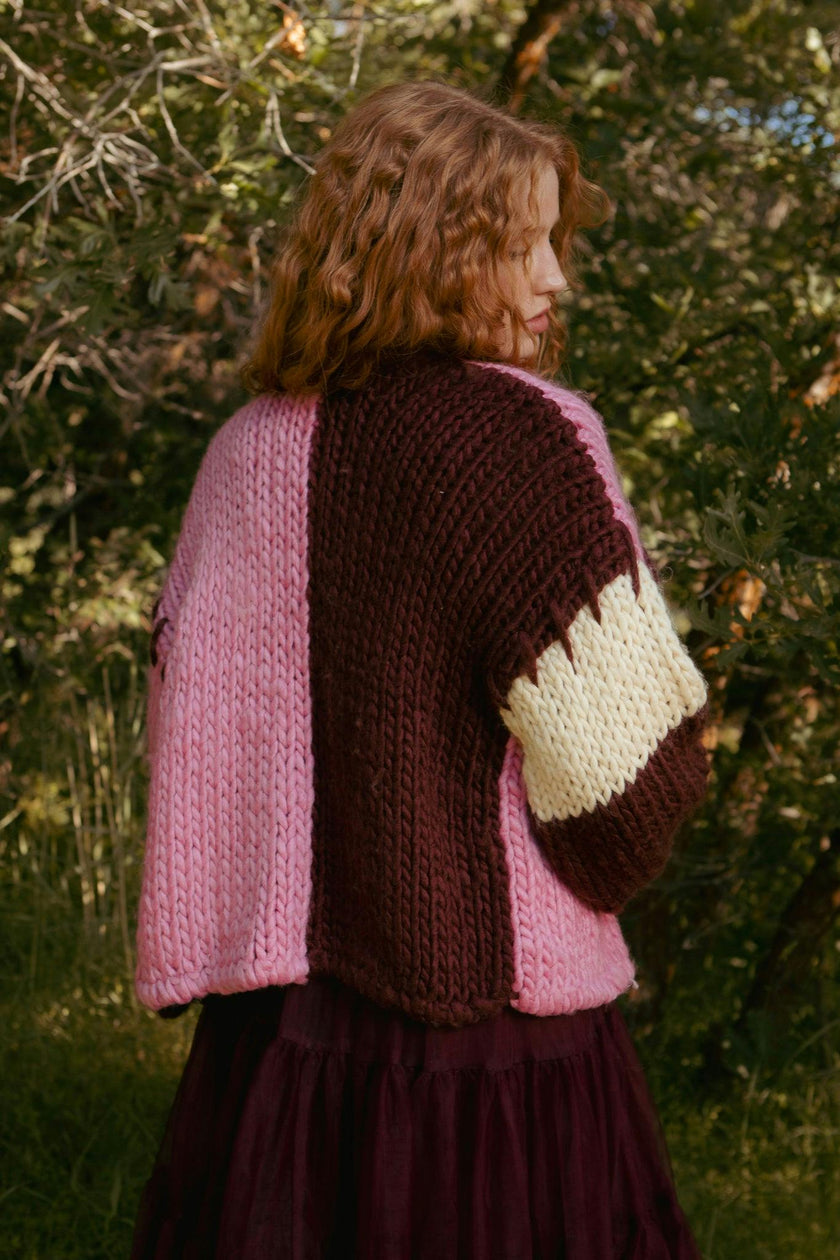 Marissa Sweater in Pink & Red