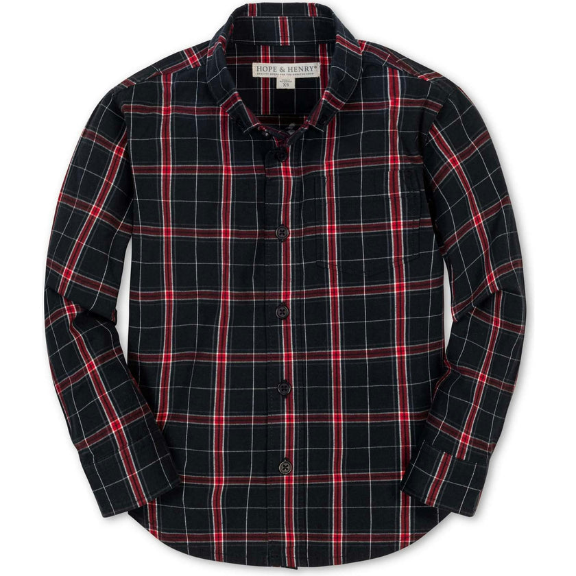 Organic Long Sleeve Stretch Poplin Shirt, Black