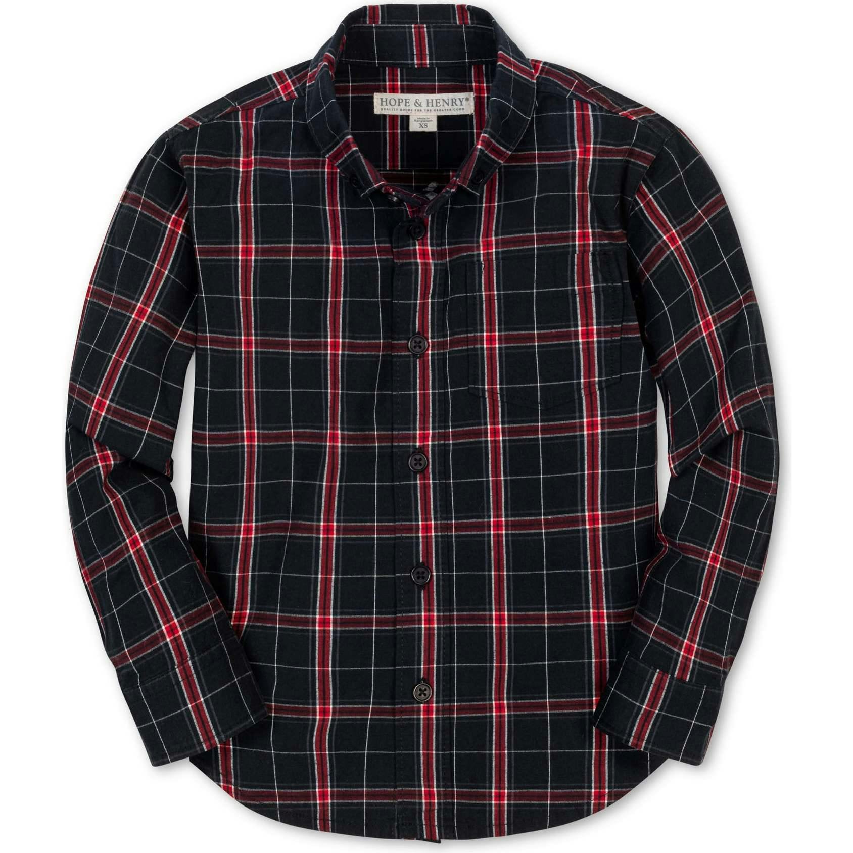 Organic Long Sleeve Stretch Poplin Shirt, Black