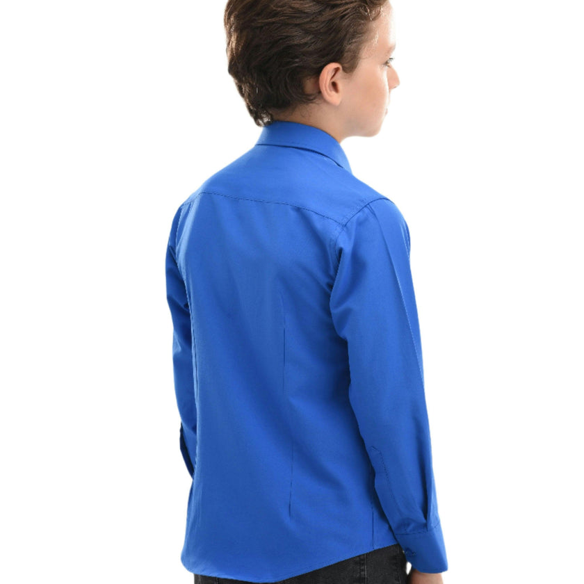 Blue Solid Dress Shirt