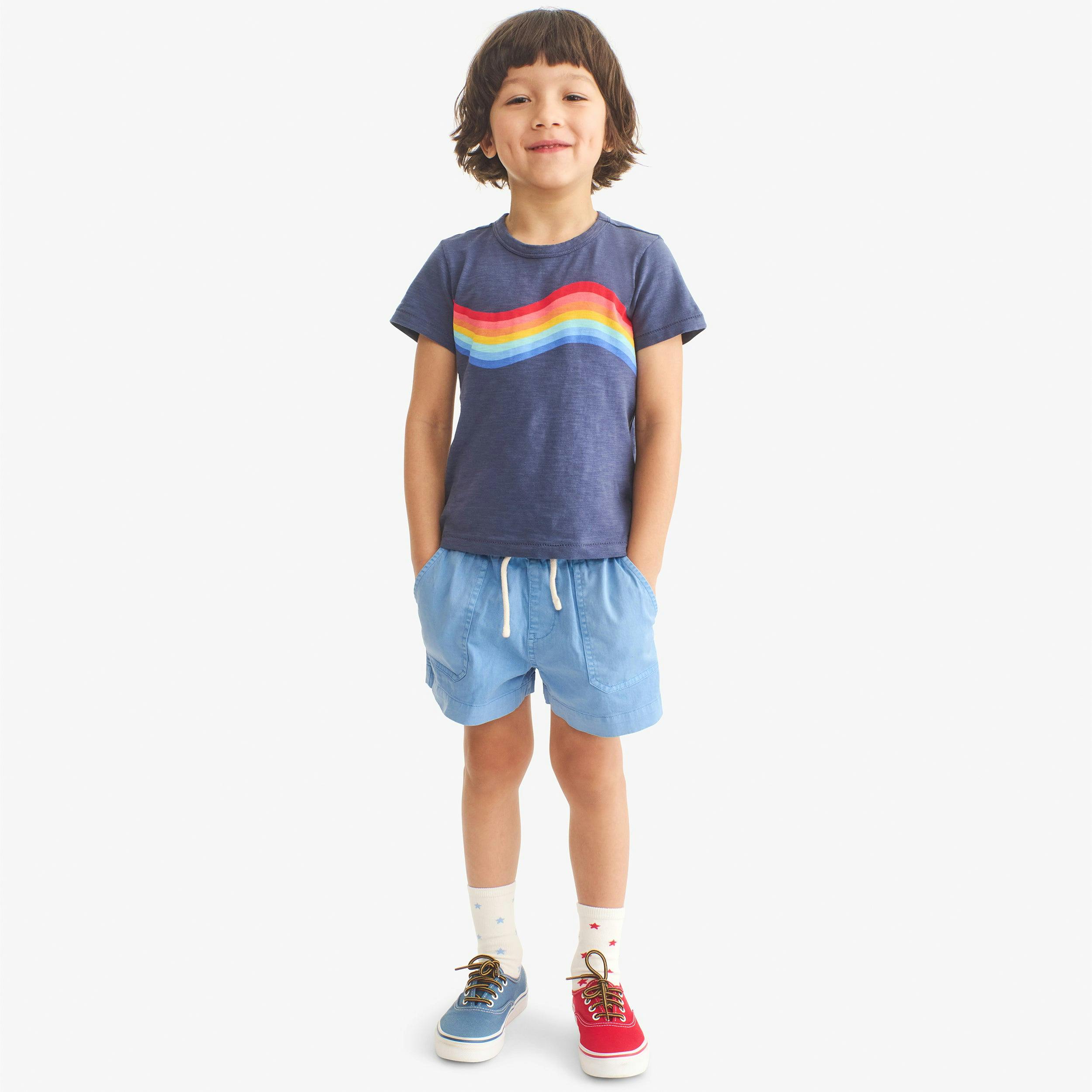 Kids garment dyed stretch chino midi short