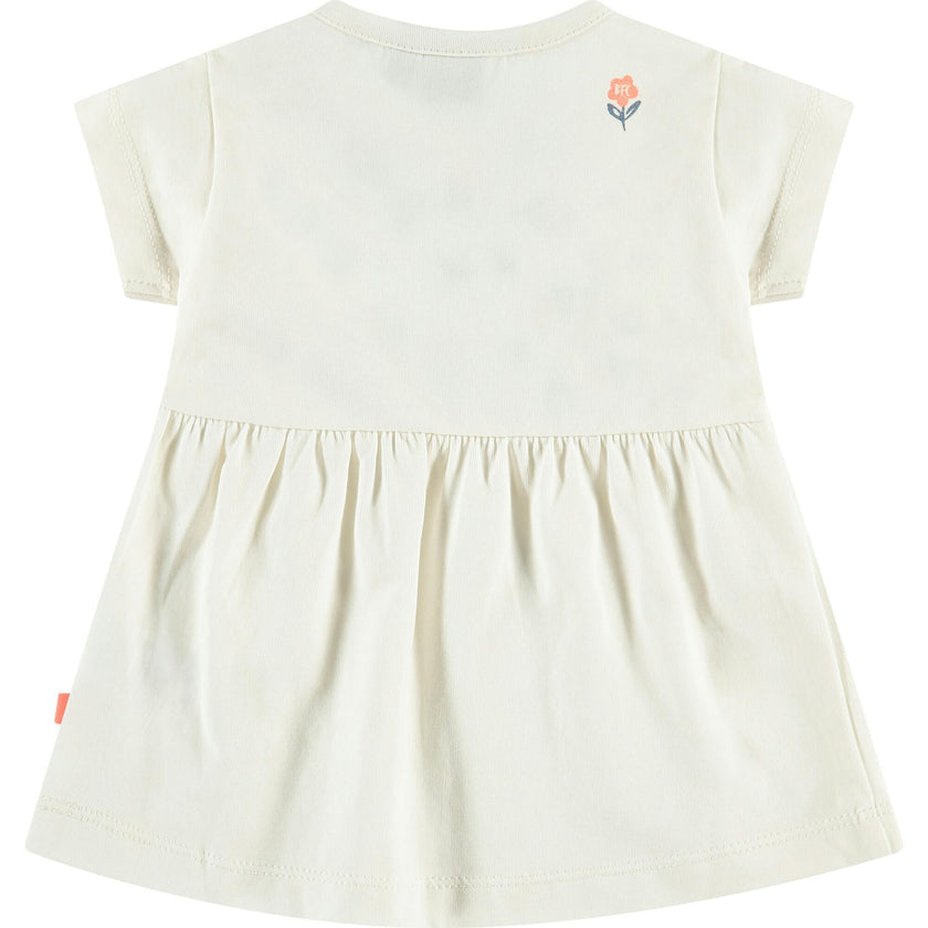 Short Sleeve Dress with Embroidered Flowers