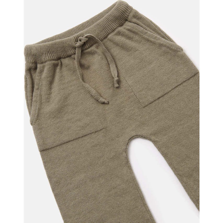 Chunky Ribbed Knit Elastic Waistband Drawstring Relaxed Fit Joggers