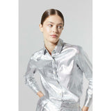 San Marino Metallic Linen Shirt - Silver
