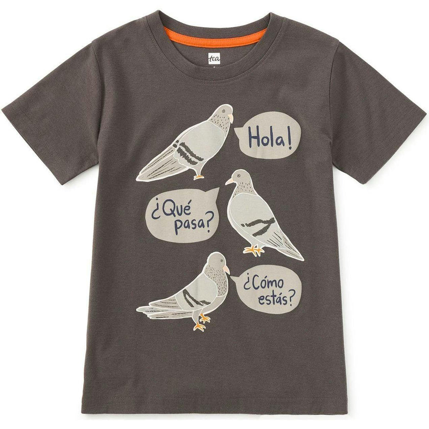 Spanish Pigeon Graphic Tee, Grey