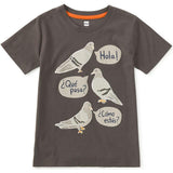 Spanish Pigeon Graphic Tee, Grey