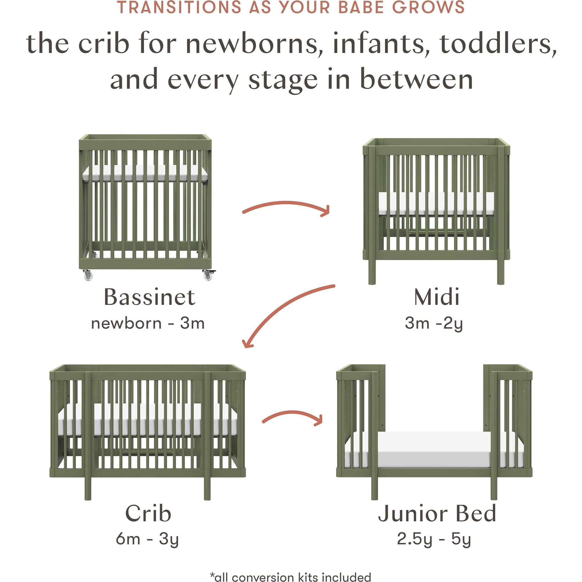 Pogo 8-In-1 Convertible Crib With All-Stages Conversion Kits