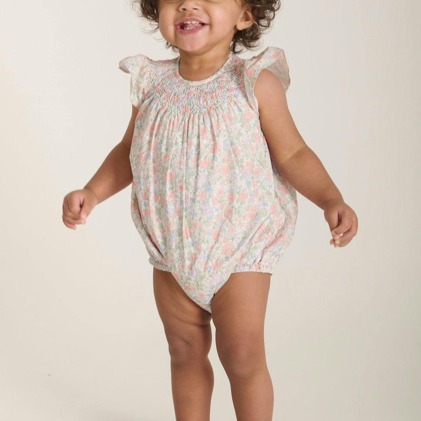 Hand-Smocked Baby Bubble - Delphine