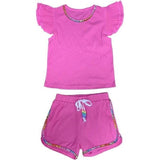 Candy Gem Bead Ruffle Set Pink