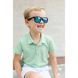 Jet Black Navigator | Polarized Cobalt Blue Mirrored Lenses