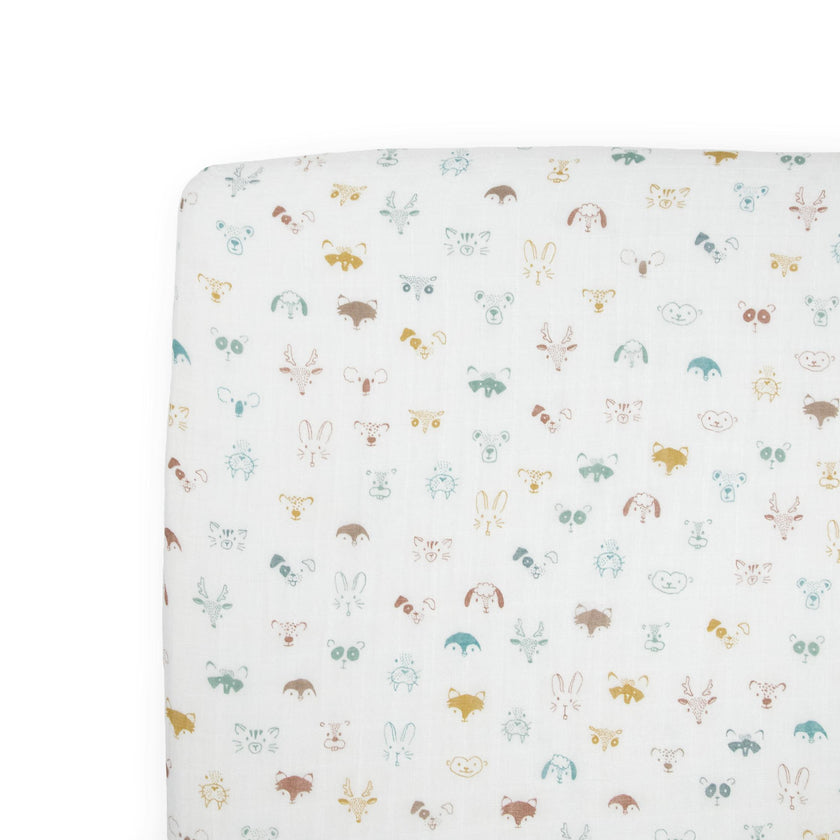 Cotton Muslin Toddler Bedding 3 Piece Set - Watercolor Critters