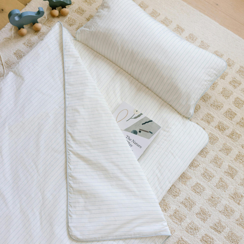 [NEW] XL Organic Nap Mat- Blue Stripe