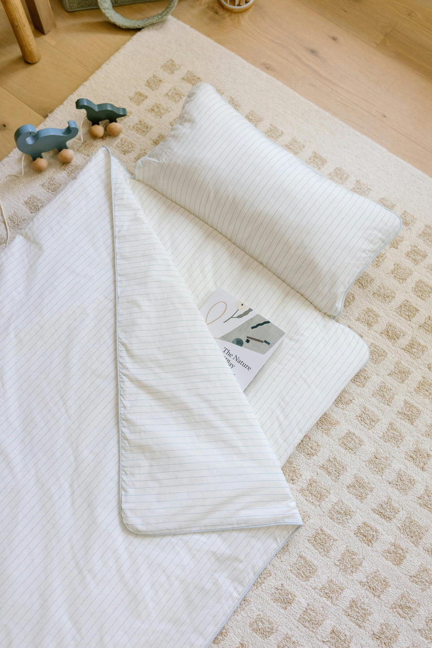 [NEW] XL Organic Nap Mat- Blue Stripe