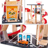 Stunt Garage Wooden High-Rise Car Parking Lot Playset