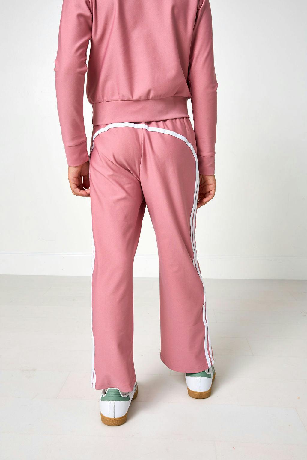 girls dusty pink wide leg sweatpant
