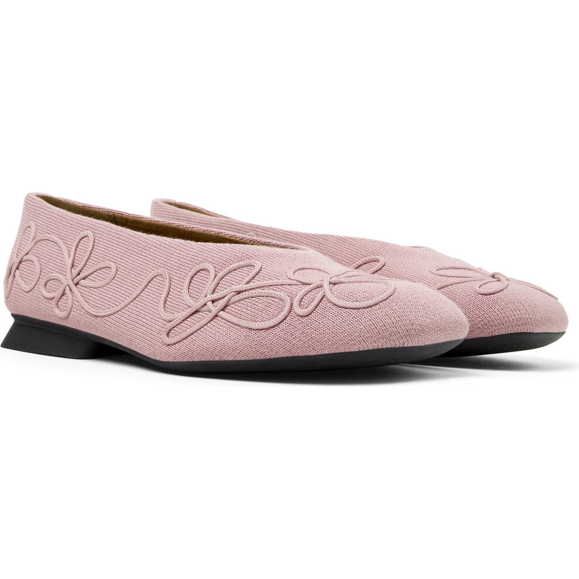 Women's Twins Textile Square Toes Ballerina Shoes