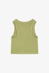 Rayon Rib Shirred Sleeveless Tank