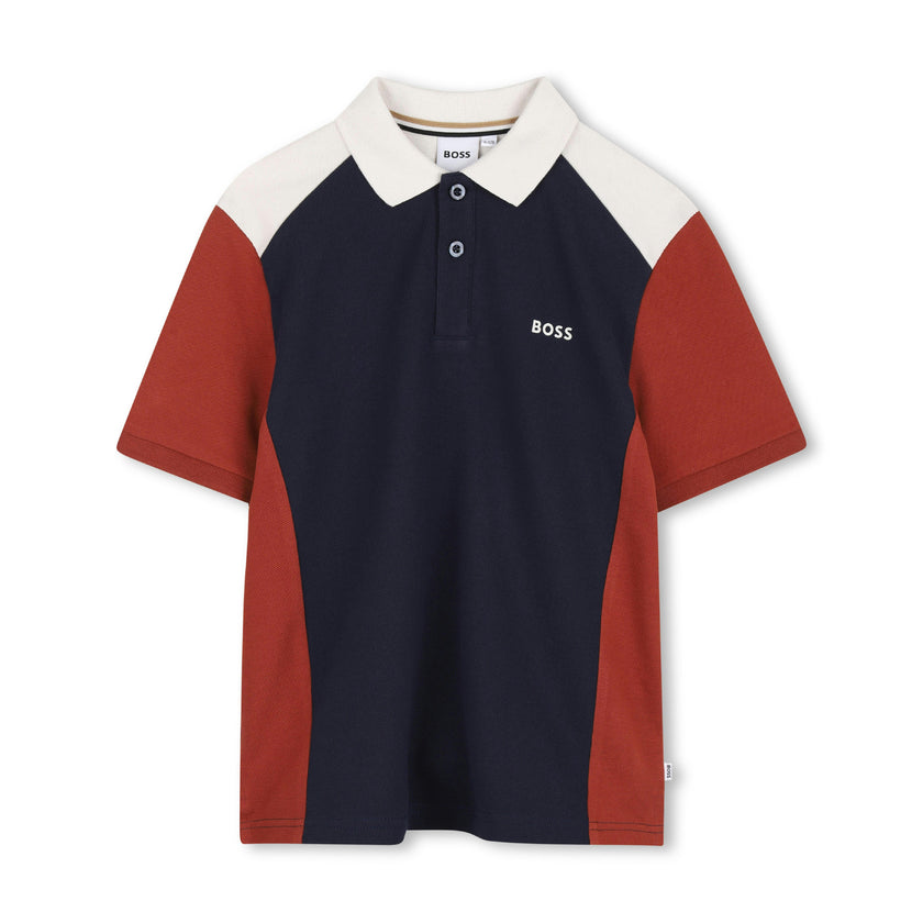 Navy Colorblock Polo Shirt