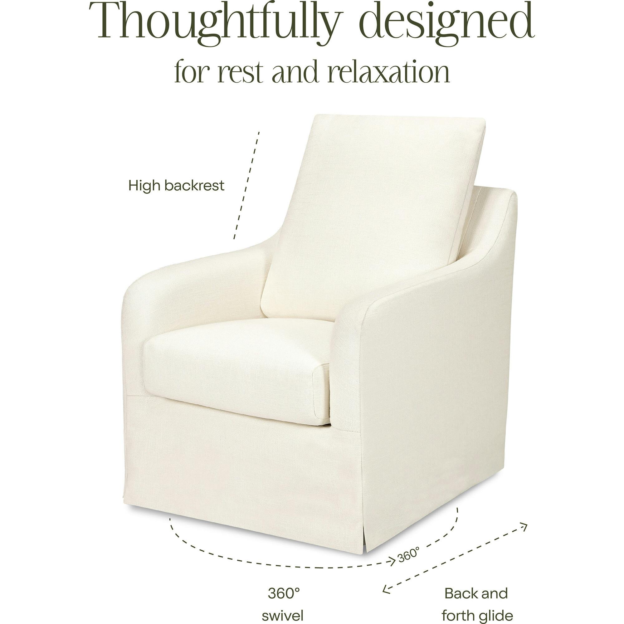 Reese Eco-Linen Slip Cover Swivel Glider