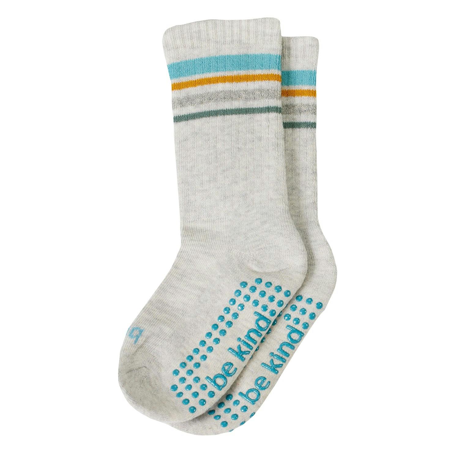 Boys 2 Pack Grip Crew Socks 2T-4T (Sam)