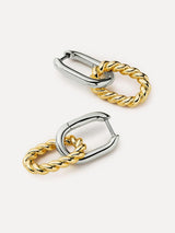 Drop Earrings - Ash Double Mini Two Tone