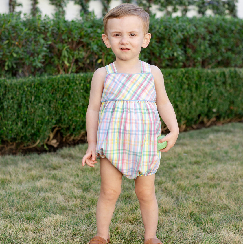 Ethan Boy Bubble - Pastel Gingham