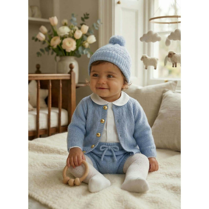 The Aspen Cashmere Baby Beanie | Sky