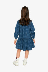 Shirt Dress Blue Smiley Print